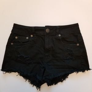 American Eagle Outfitters Black Distressed Shorts